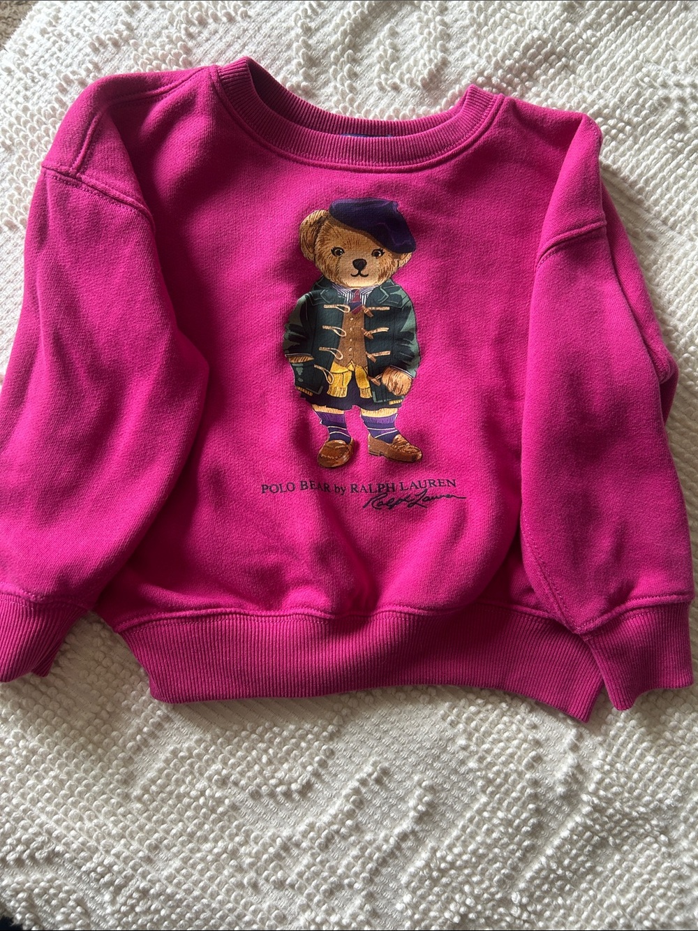 Ralph Lauren Fuchsia Pink Polo Bear Sweatshirt
